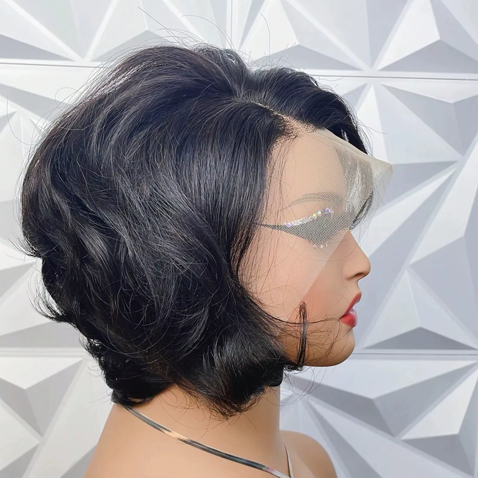 Perruque coupe pixie droite