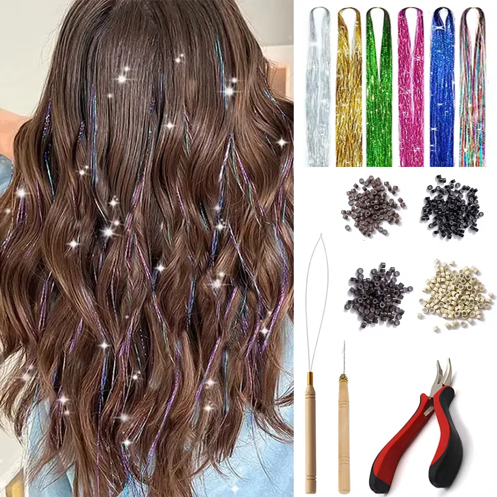 Kit de guirlandes de cheveux à fils brillants
