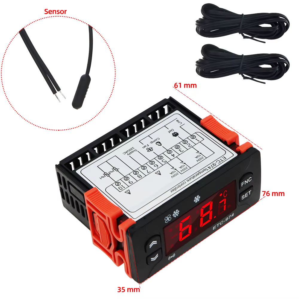 Régulateur de température ETC-974 micro-ordinateur 220V numérique Mini ThermoandreSotchi thermorégulateur Thermocouple NTC capteur de touristes