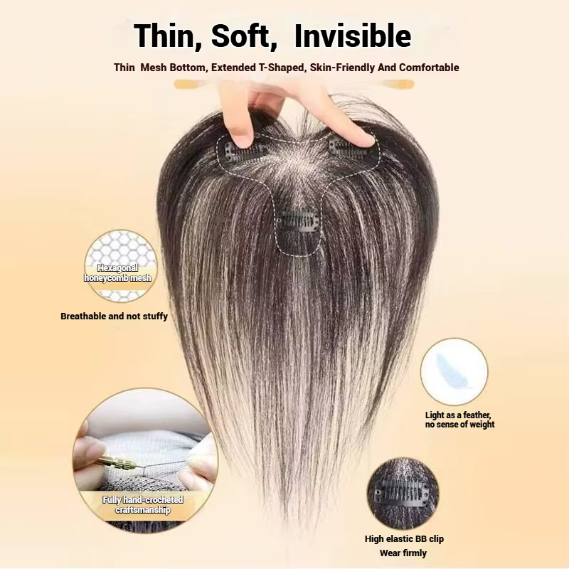 Frange de cheveux humains améliorée pour femmes