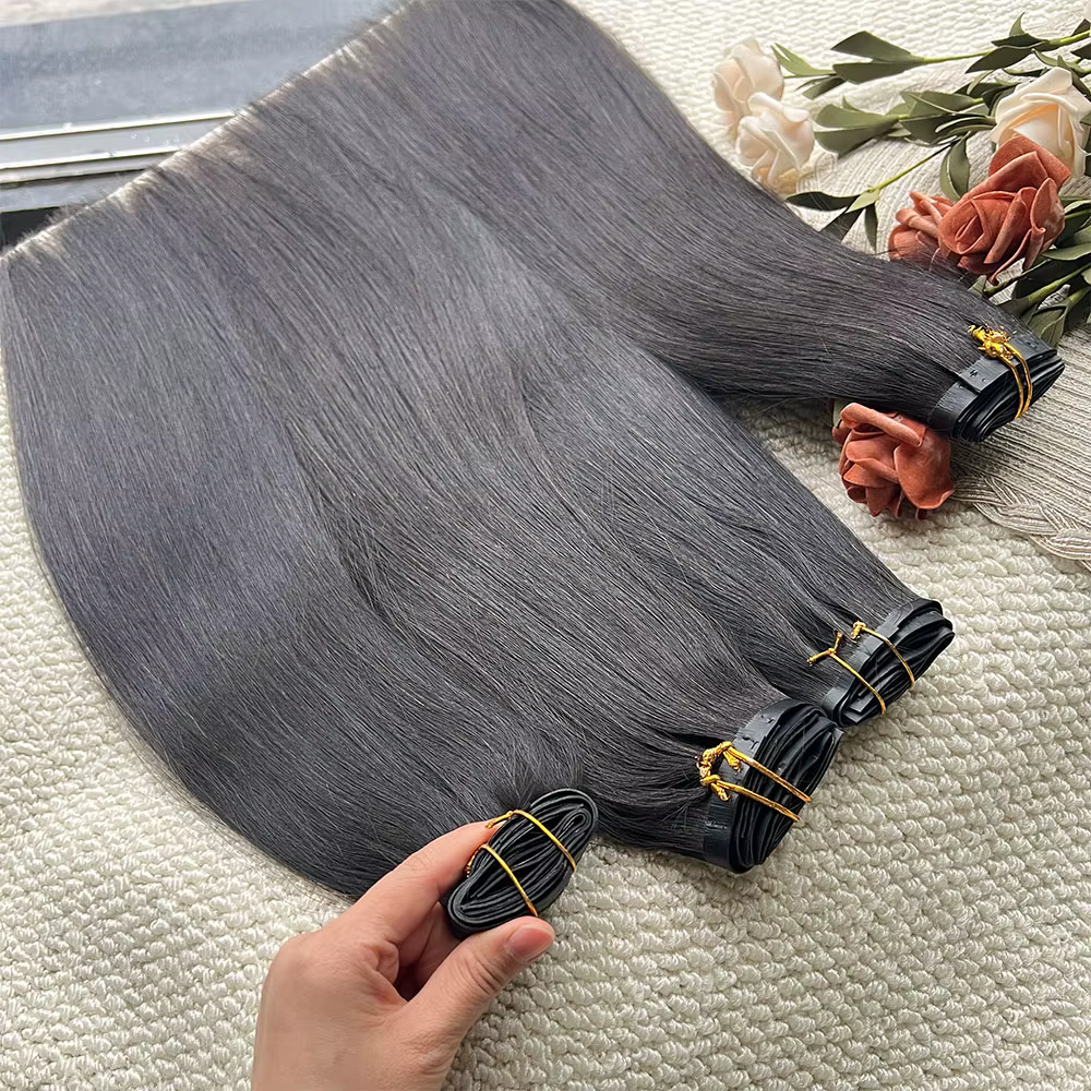 Extensions de cheveux vierges naturels à clipser