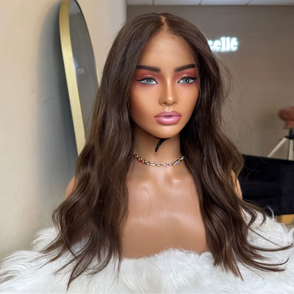 Perruque Lace Front Wig synthétique moka brune