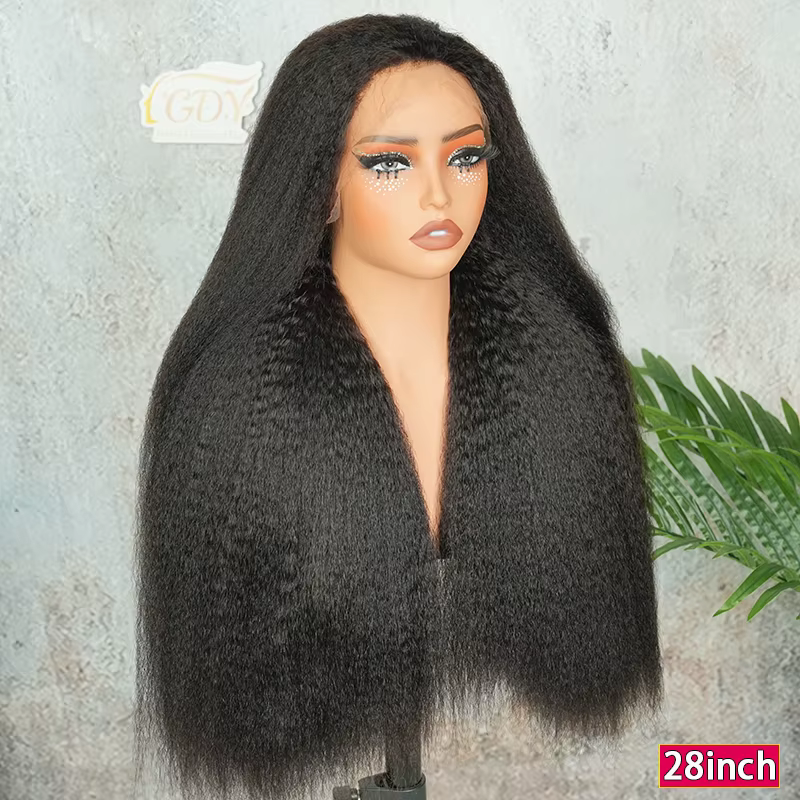 Perruque Lace HD 13x4 Double Drawn Kinky Straight en Cheveux Humains Vierges Bruts