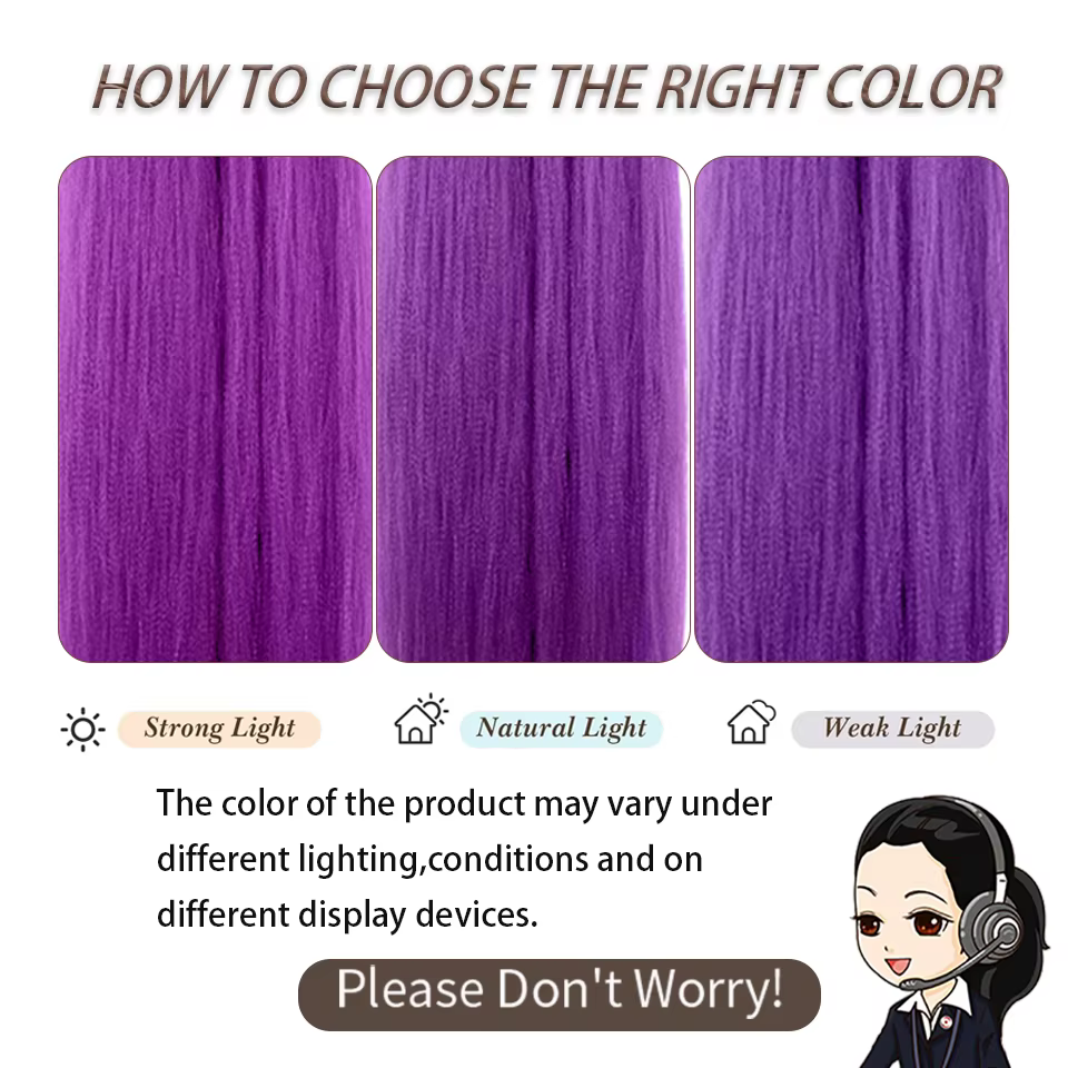Extensions capillaires synthétiques tressées violettes