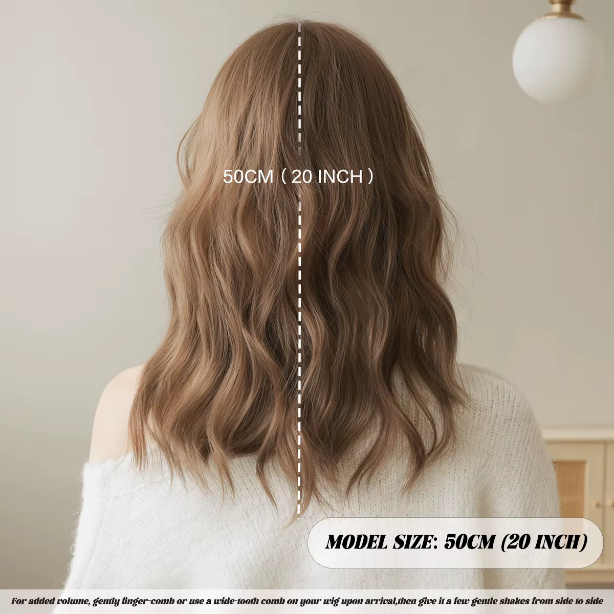 Nouvelle perruque longue ondulée marron clair NAMM