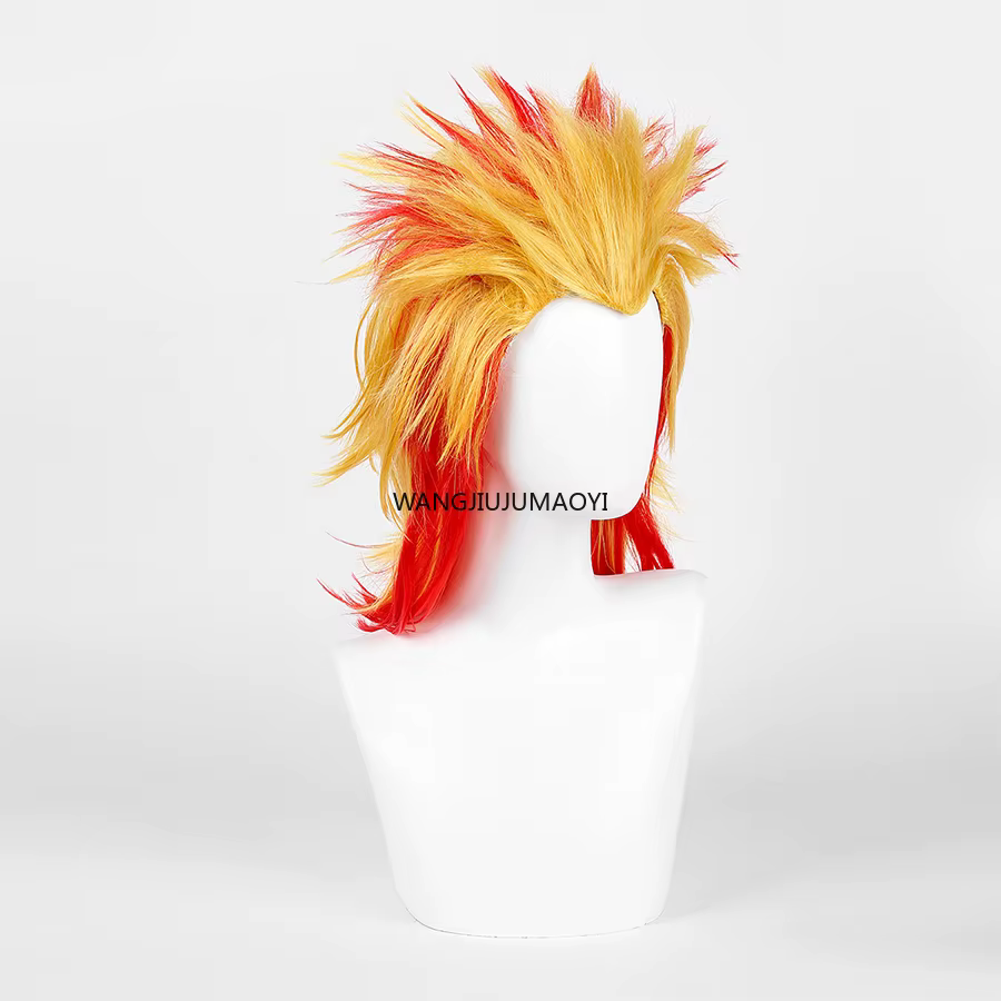 Perruque de Cosplay Demon Slayer Rengoku Kyoujurou