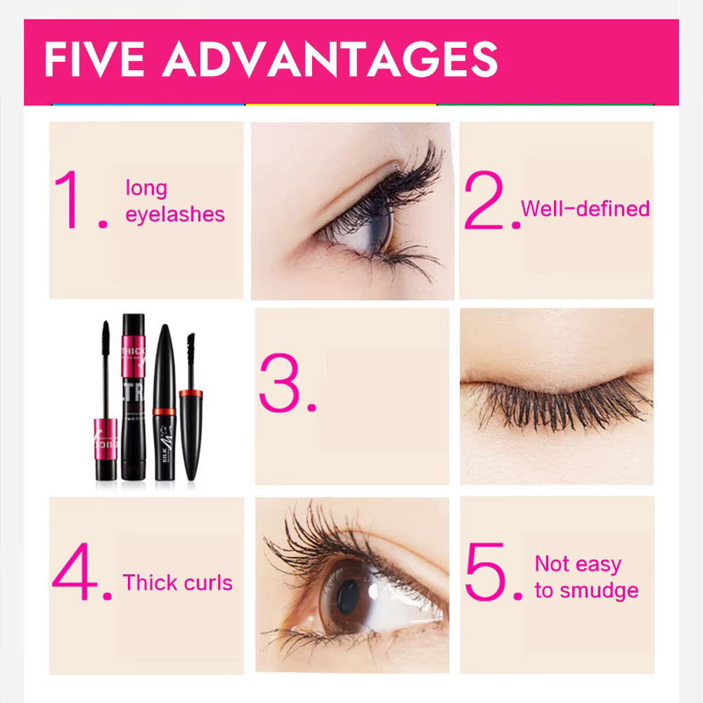 Ensemble de mascara en fibre avec double tubes