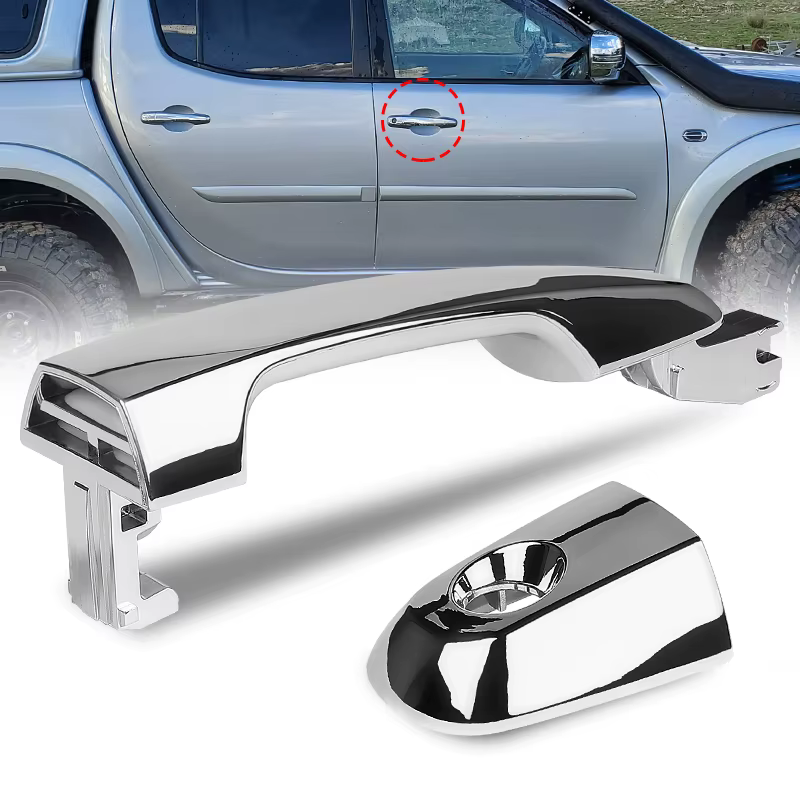Poignée de porte extérieure avant droite chromée/noir, pour Mitsubishi Triton Ml Mn 2006 2007 2008 2009 2010 2011 2012 2013 2014 2015