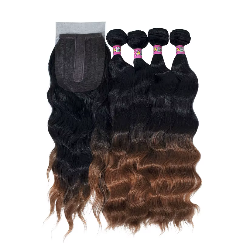 Extensions de cheveux synthétiques ondulés effet vague d'eau