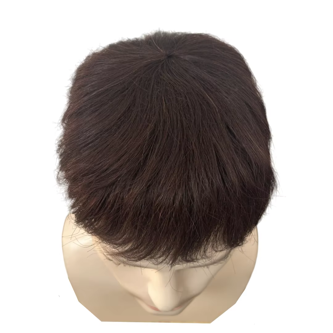 Perruque courte en cheveux humains pour hommes et femmes