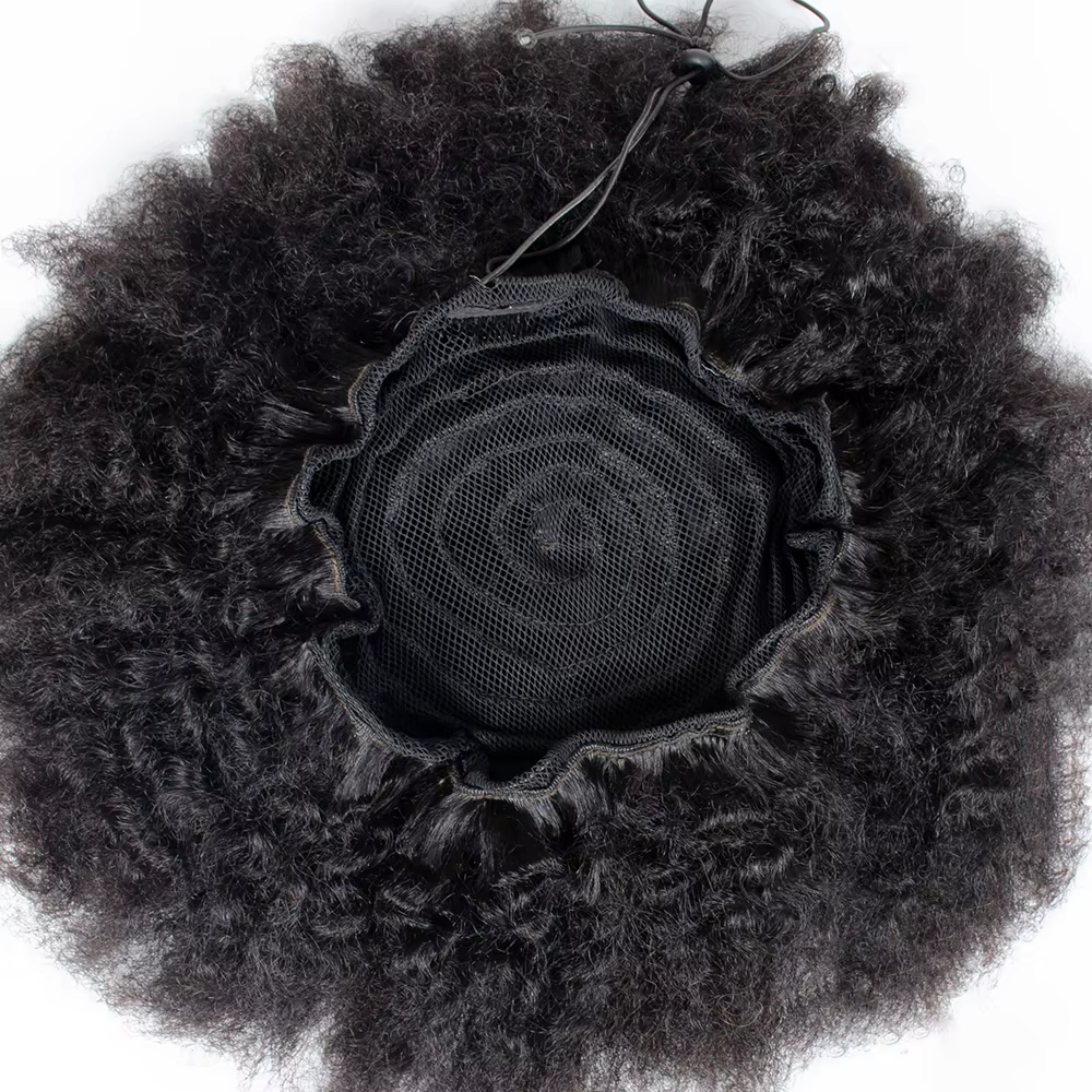 Chignon Afro en Cheveux Humains Crépus et Bouclés