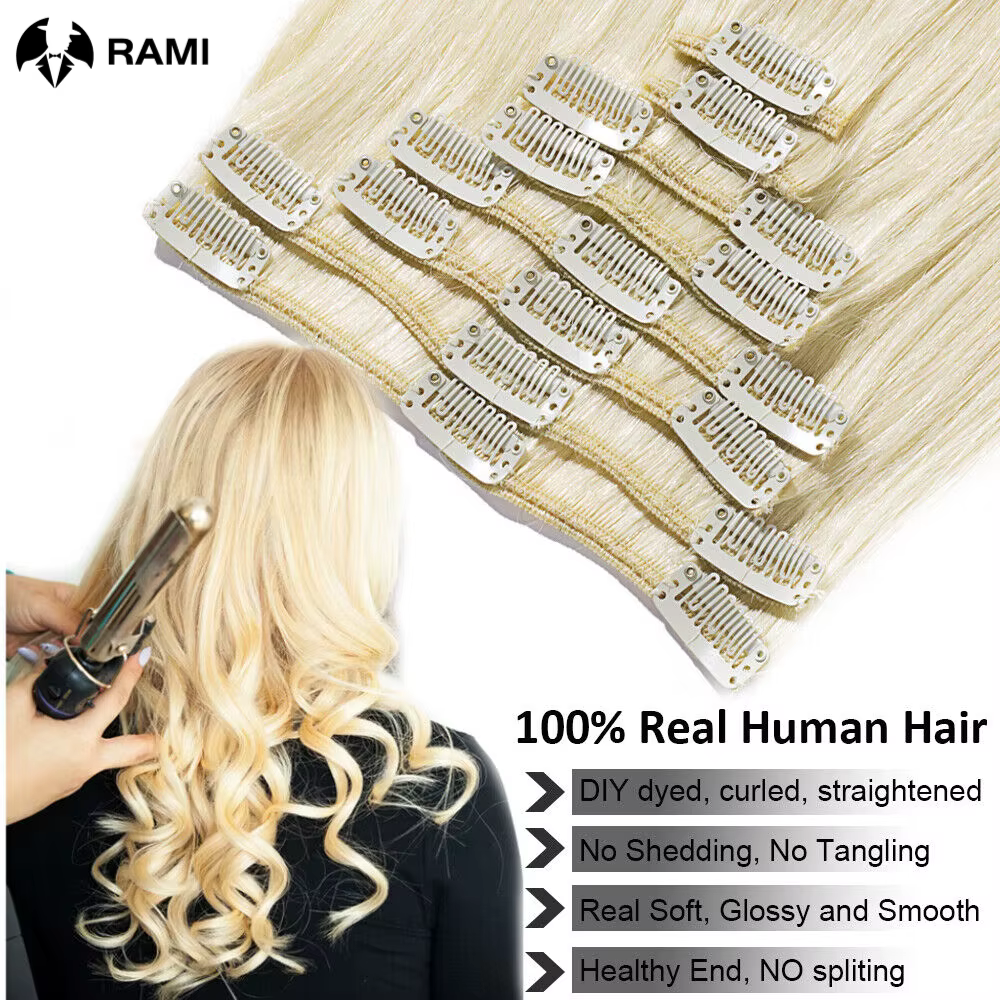 Extensions de cheveux humains à clips