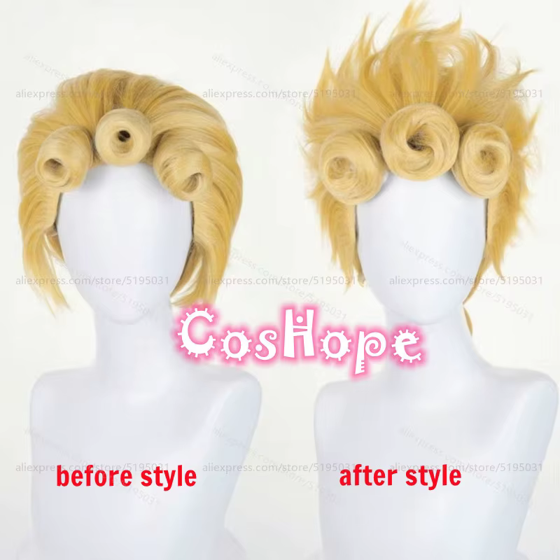 Giorno Giovanna Cosplay perruque 58 cm courte GIOGIO