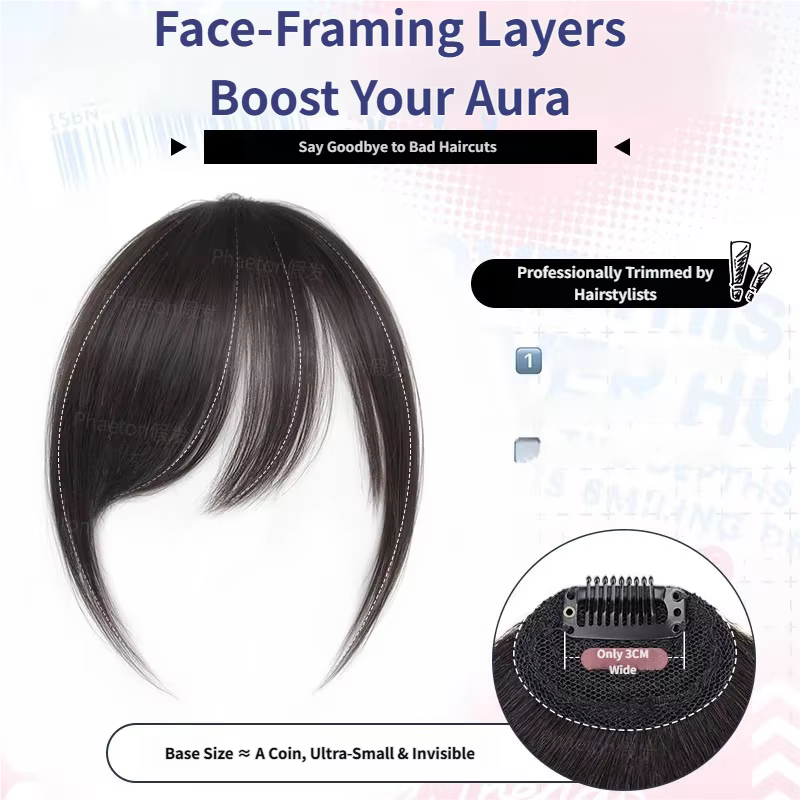 Extensions de franges à clipser 100 % cheveux humains