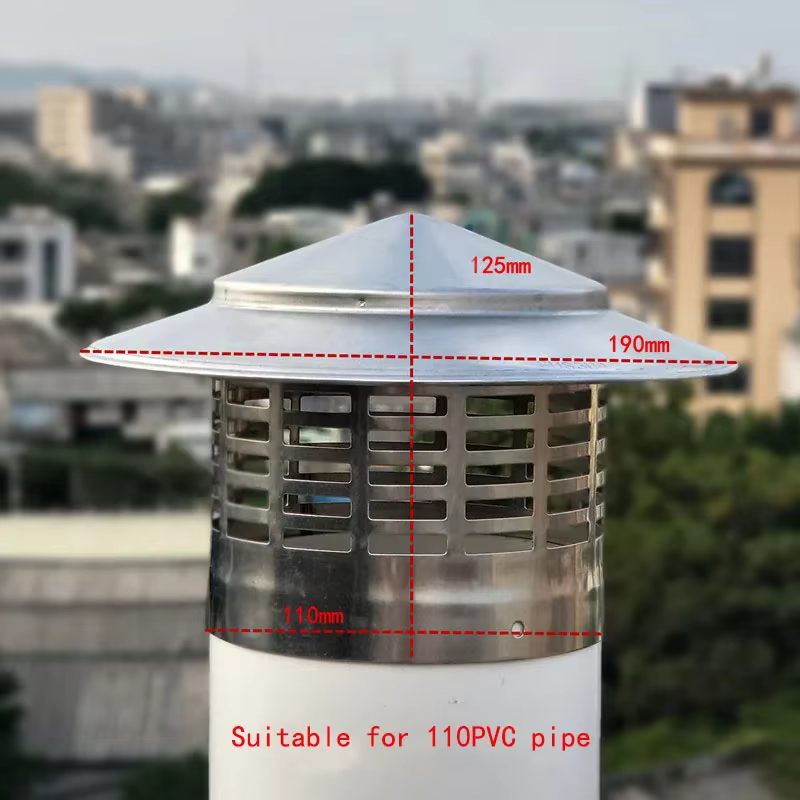 Capuchon d'extérieur tendance en acier inoxydable, sortie d'air frais, tuyau de toit, capot d'accès, anti-insectes, mur extérieur tendance, 75mm, 160mm, 200mm