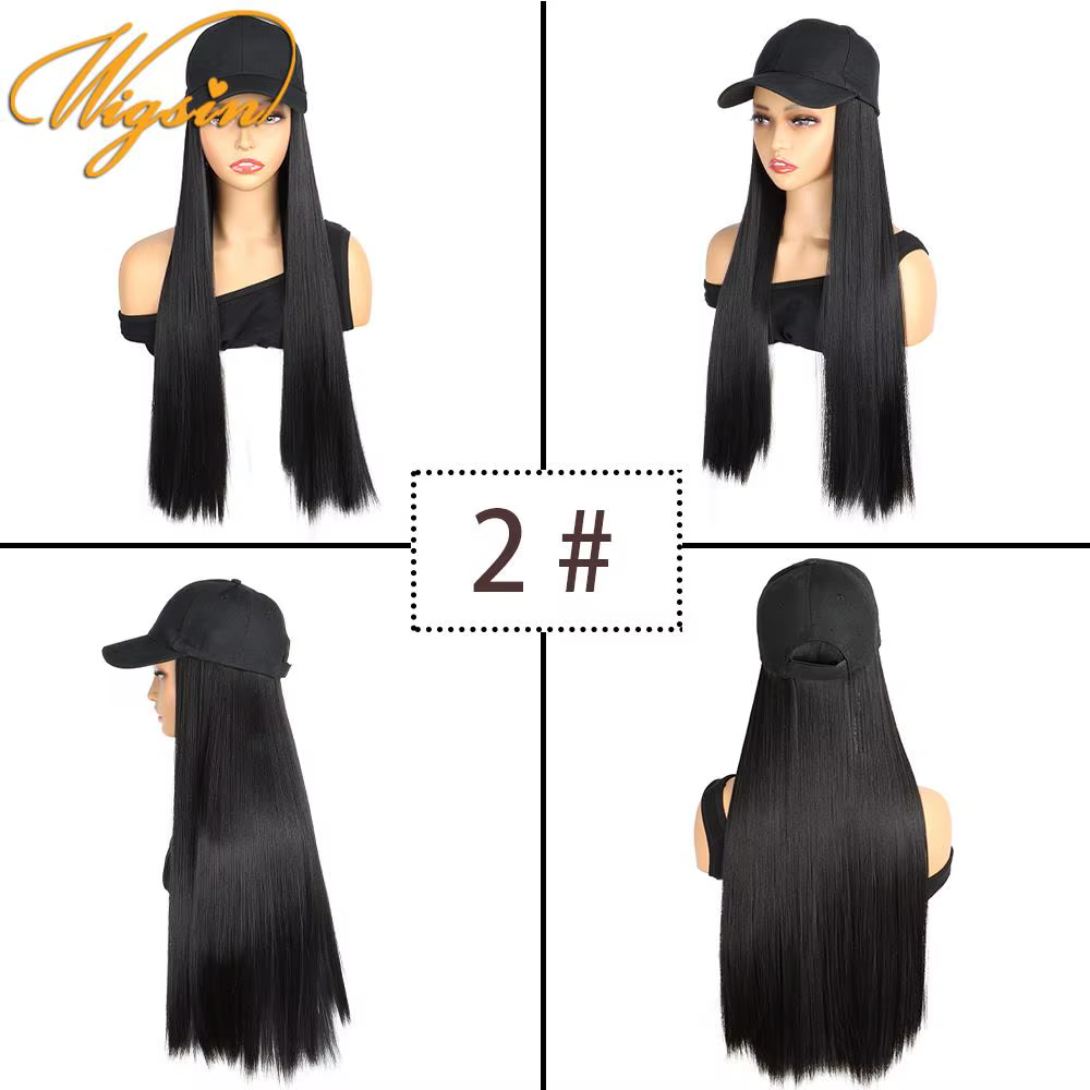 WIGSIN – perruque synthétique longue et lisse de 24 pouces