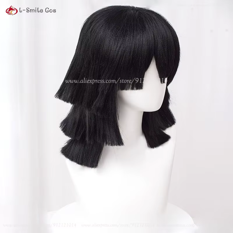 Perruque de Cosplay synthétique courte de 40cm