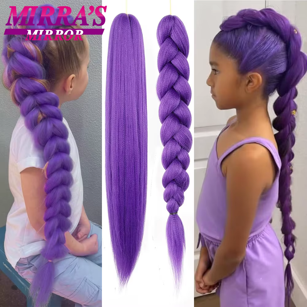 Extensions de cheveux synthétiques Yaki souples pré-étirées