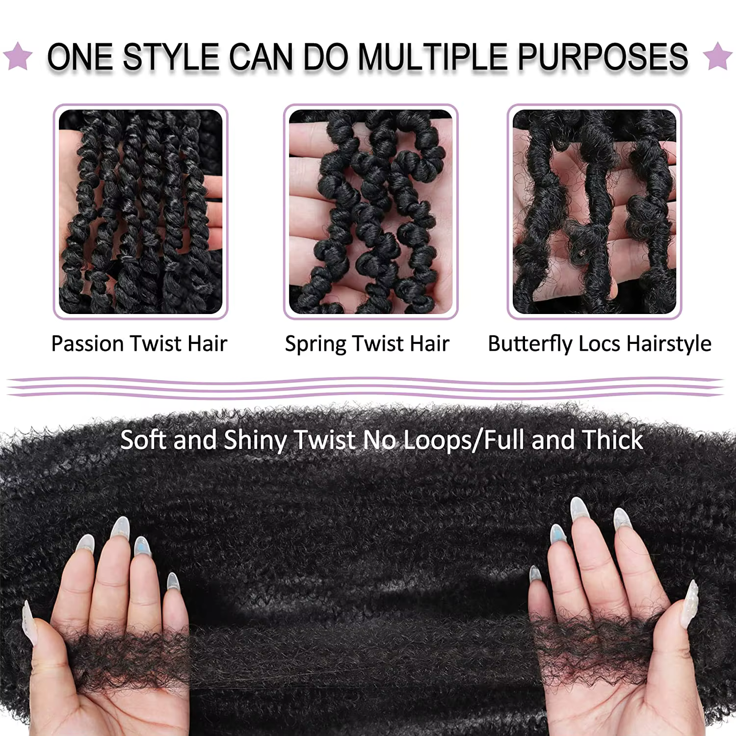 Afro crépus bouclés Marley tresse Crochet cheveux synthétique tressage Extension