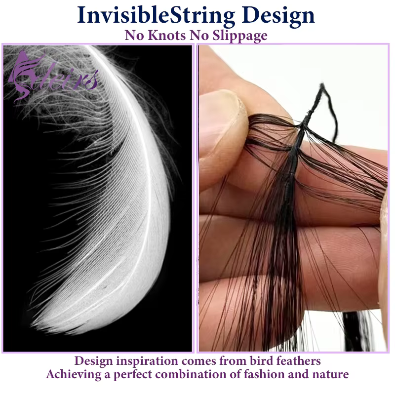 ADEIRS Double ligne plume nouvelles extensions de cheveux naturel réel