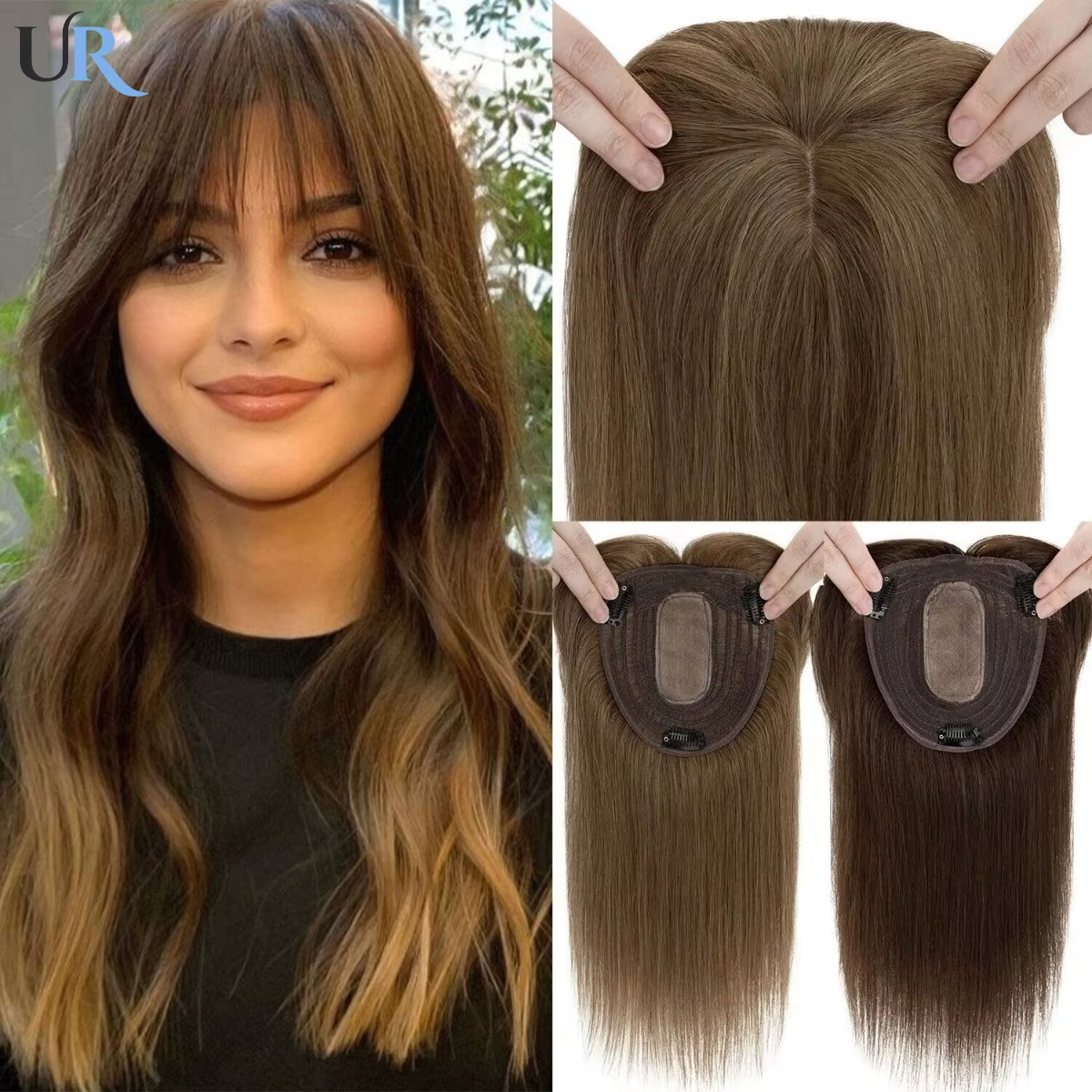 Prix de gros, perruque à clips en cheveux humains 100% fabriquée à la machine