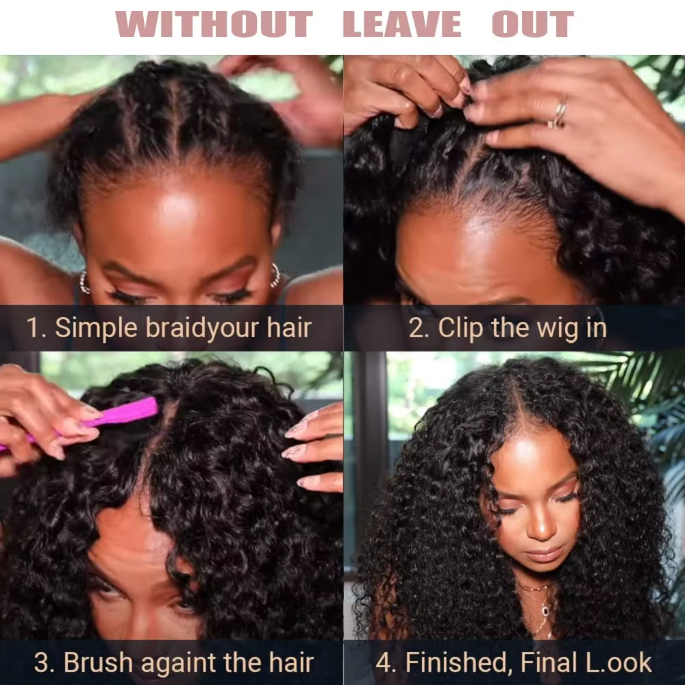 Perruque Afro bouclée en V avec boucles rebondissantes