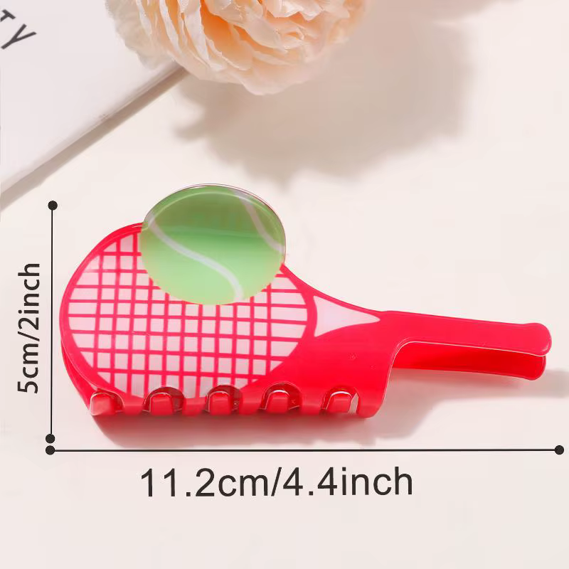 Montrez votre amour pour le tennis avec cette pince à cheveux en acétate – Accessoire tendance en forme de requin pour