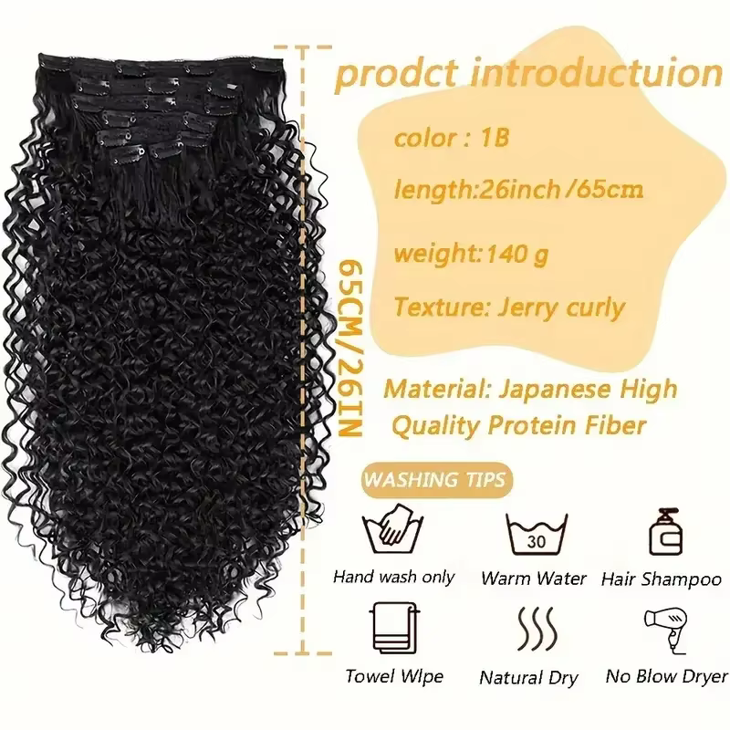 Extensions capillaires synthétiques longues et bouclées