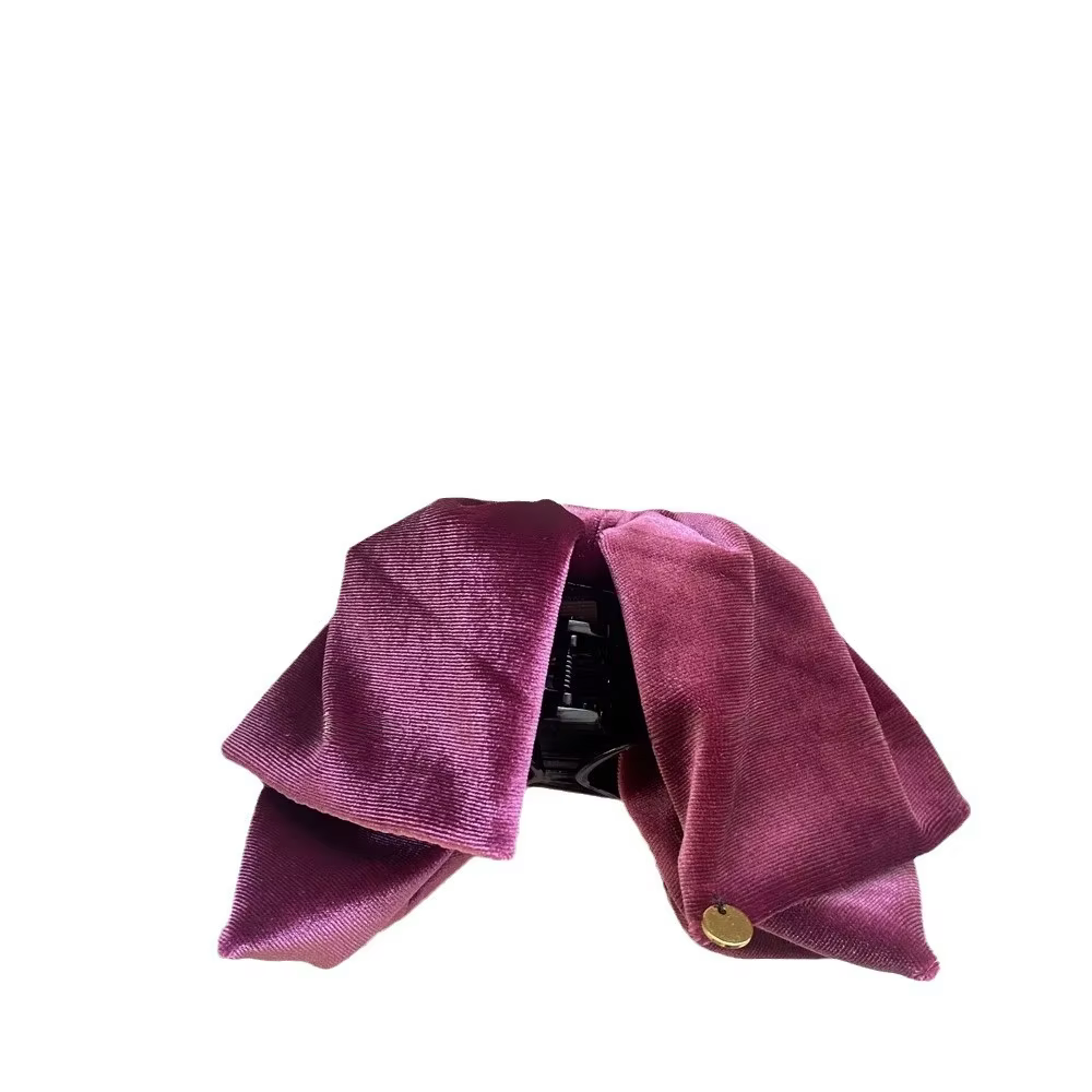 Pince à cheveux élégante en velours avec nœud papillon