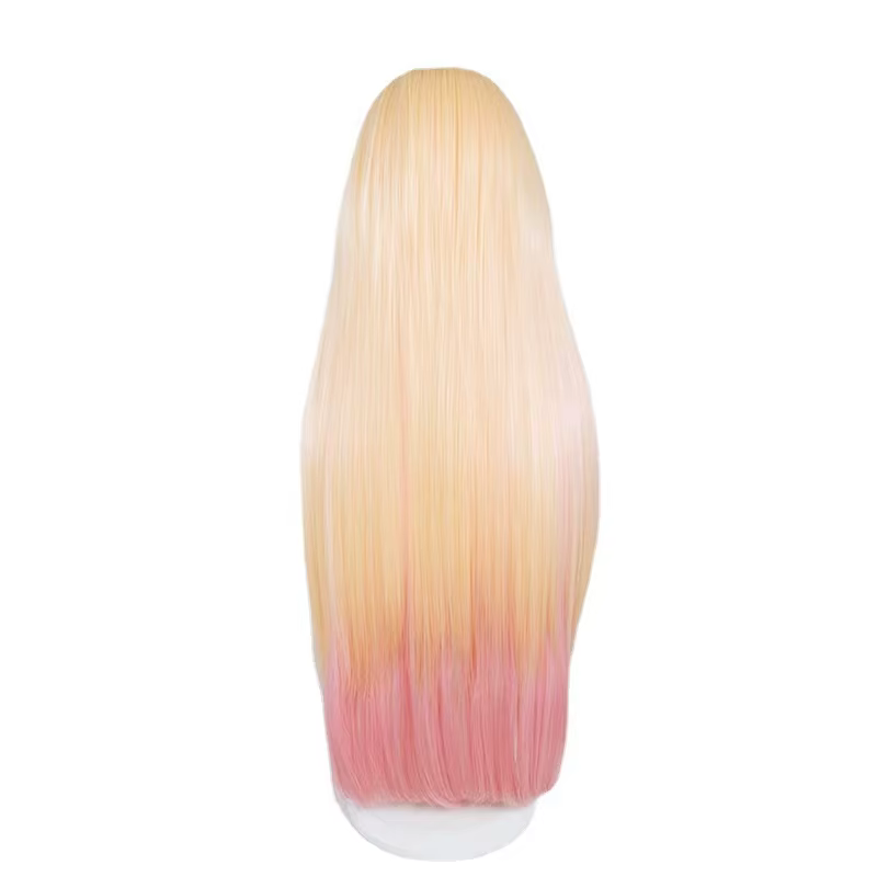 Perruque de Cosplay longue blonde rose