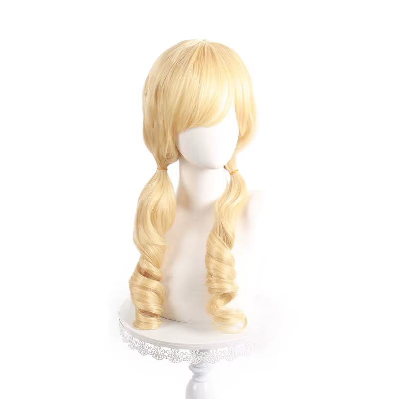 Tomoe Mami Cosplay perruques Puella Magi Madoka Magica combats perruque résistant à la chaleur soie Rose maille