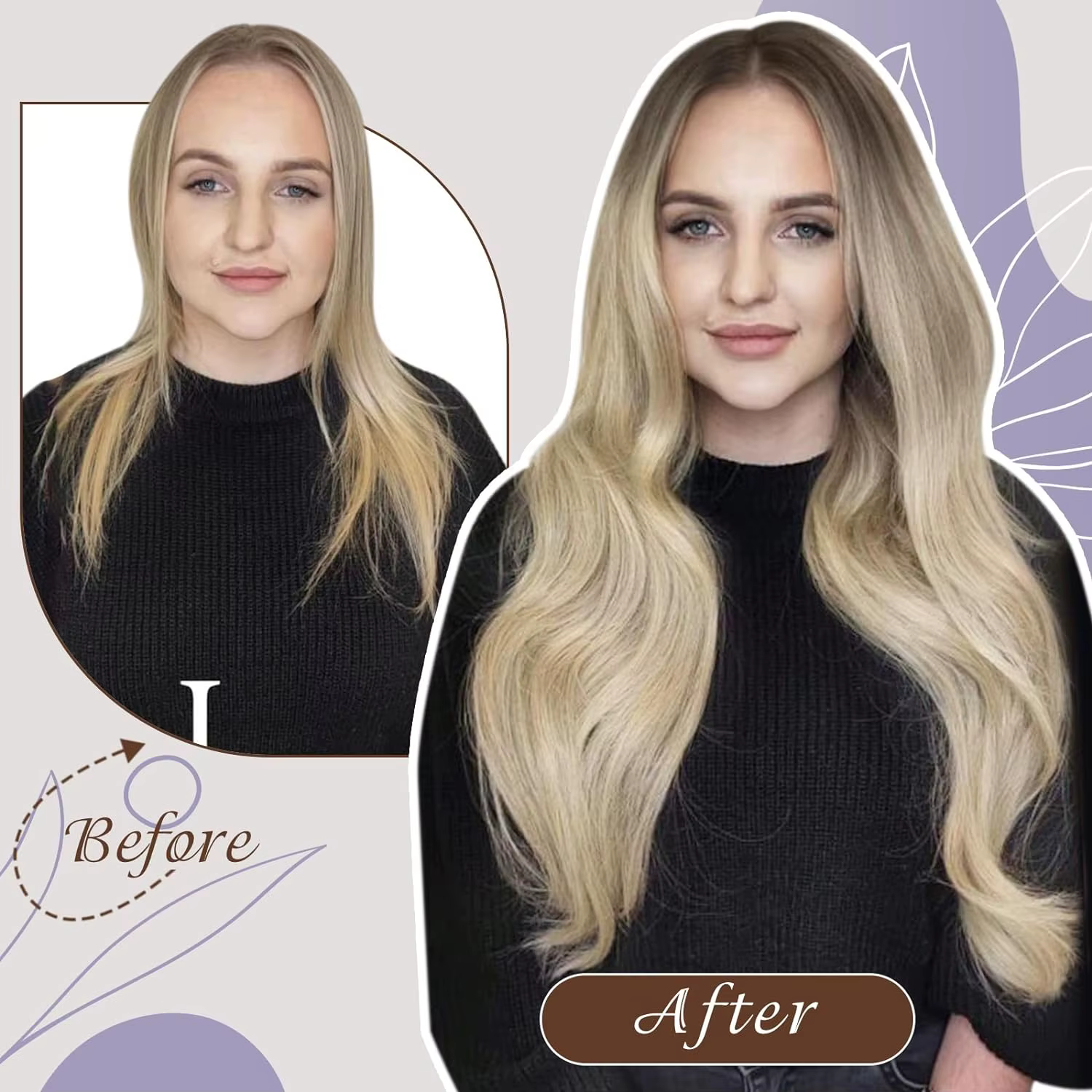 Extensions de cheveux naturels Remy lisses et soyeux
