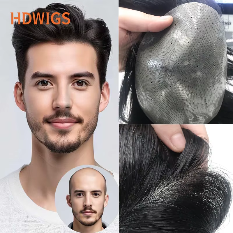 Perruque indienne Remy pour homme