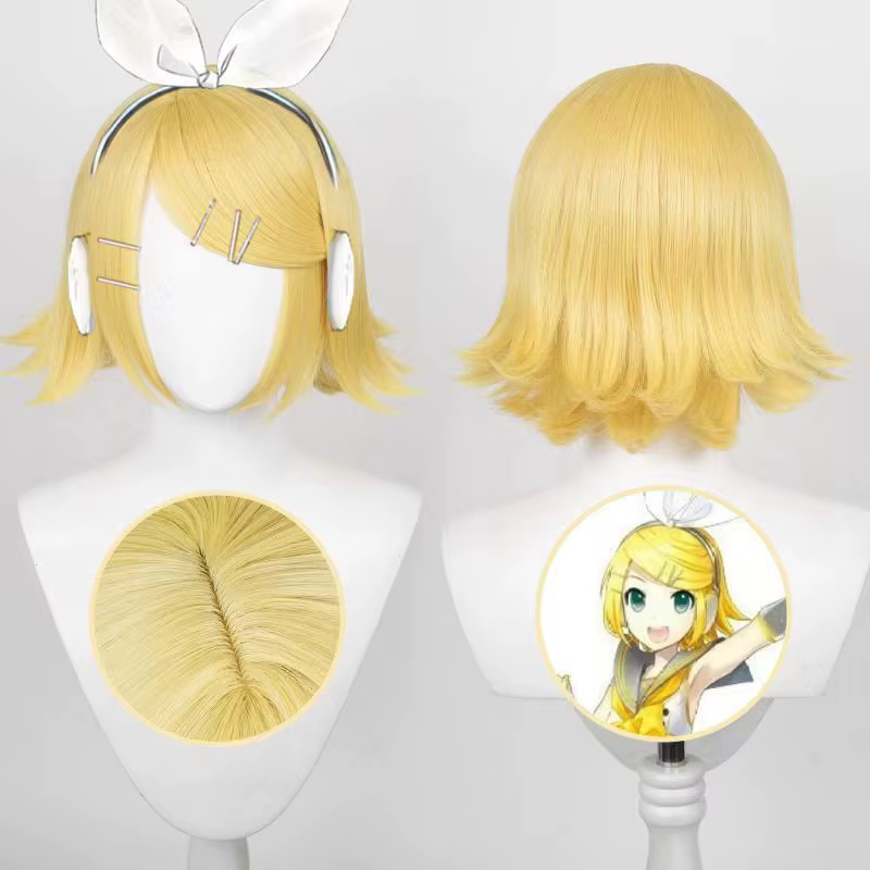 Perruque de cosplay complète Anime Vocaloid Kagamine Len & Rin