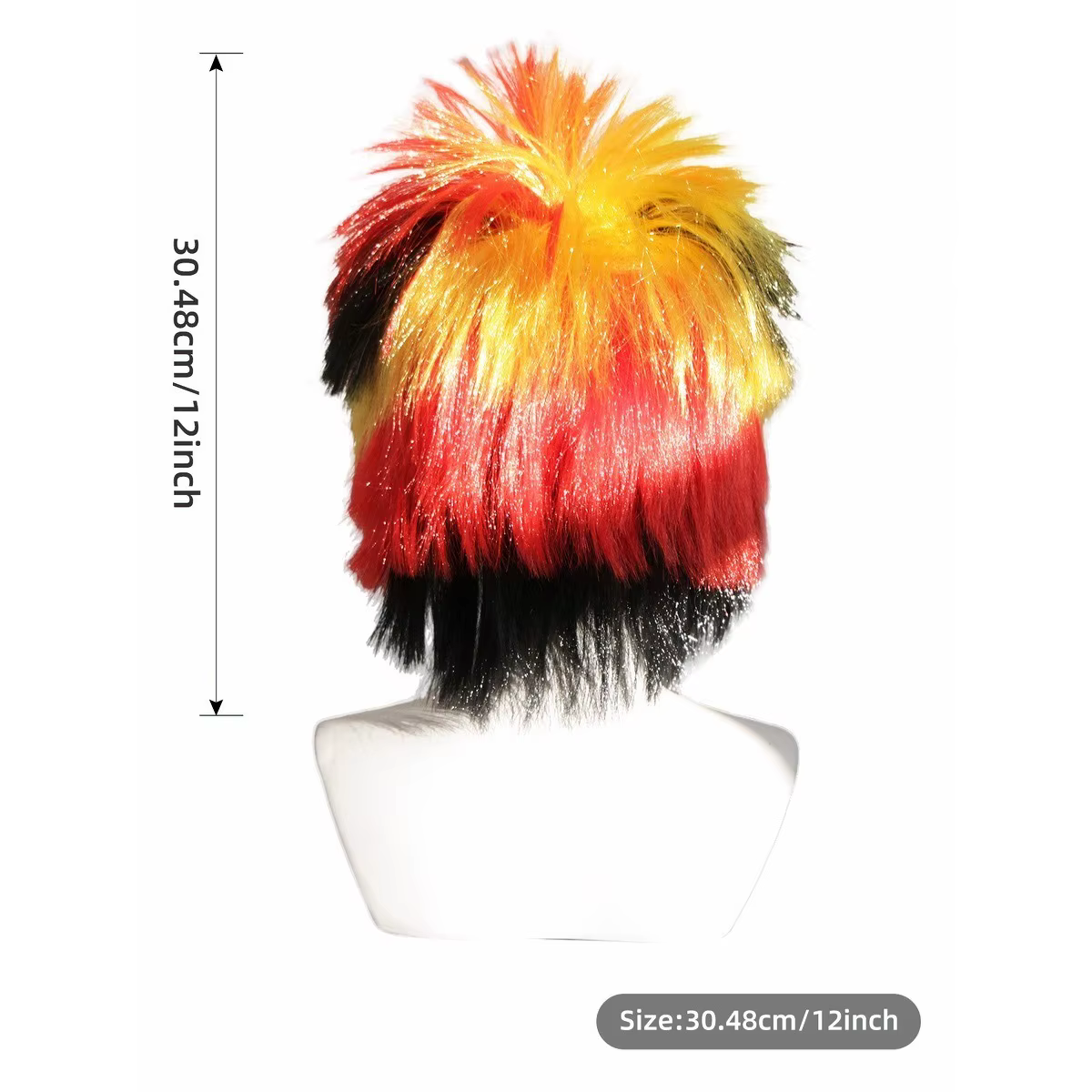Perruque Mohawk aux couleurs du drapeau allemand