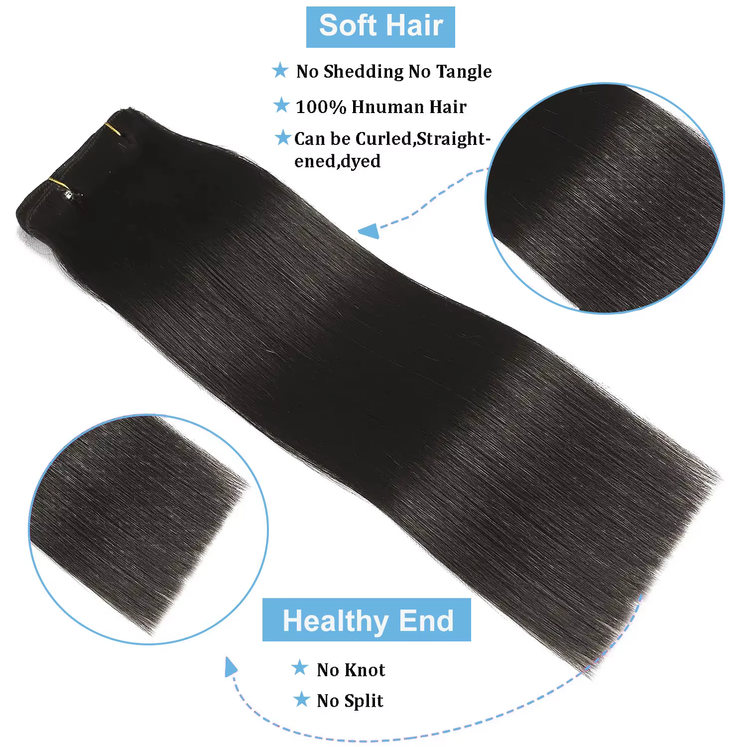 Clip dans les Extensions de cheveux vrais