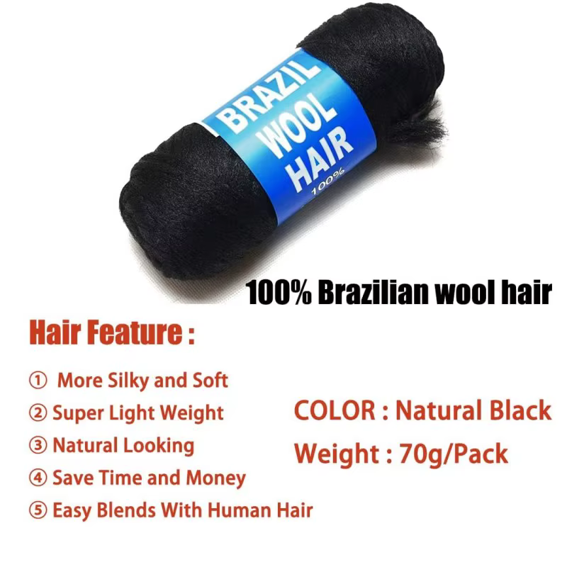 Extensions de cheveux en laine brésilienne pour tresses africaines