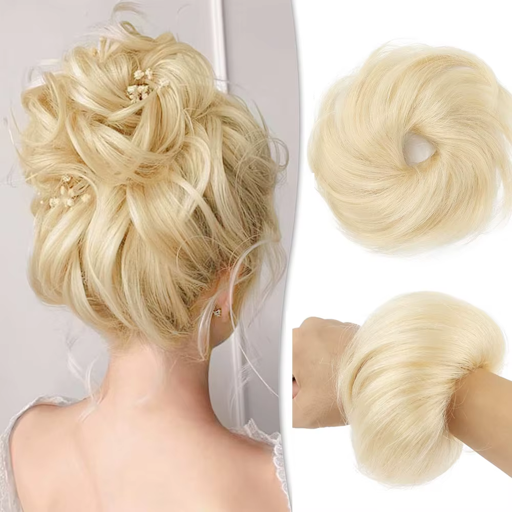Chignon de cheveux humains blonds
