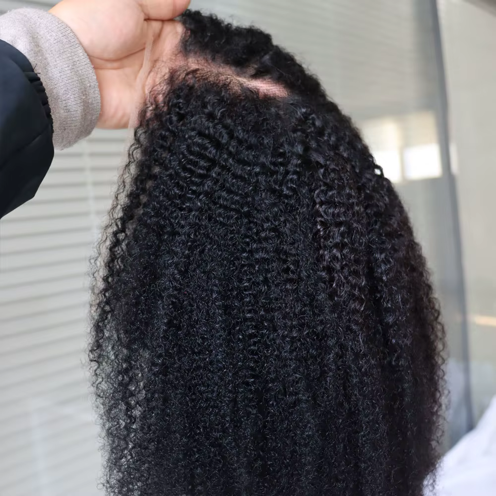 Perruque de cheveux humains Remy Afro Kinky Curly Style