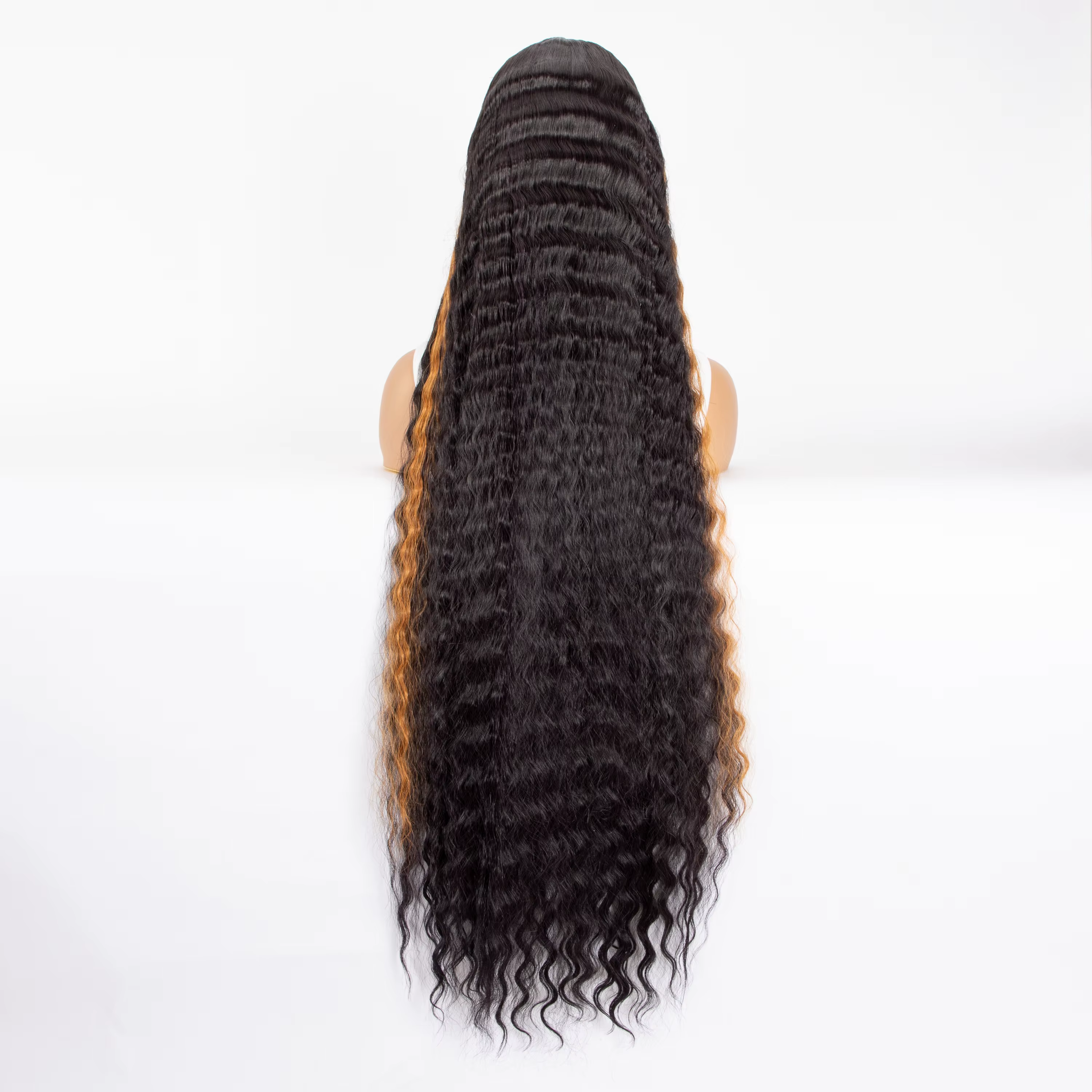 WIGERA Perruque synthétique ombrée noire 40 pouces extra longue