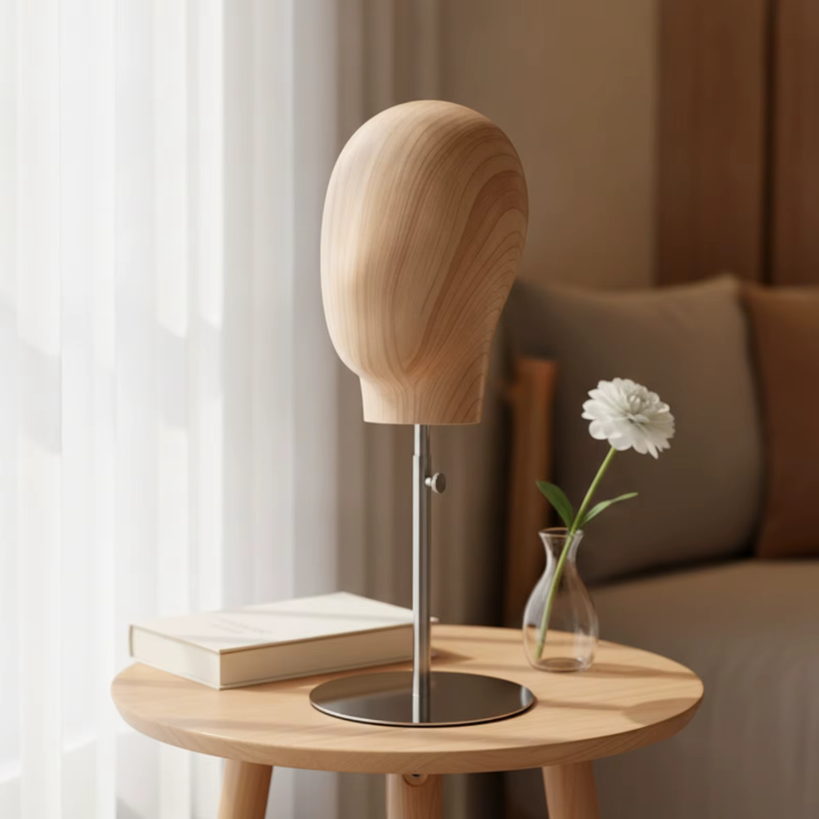Tête de mannequin avec support stable