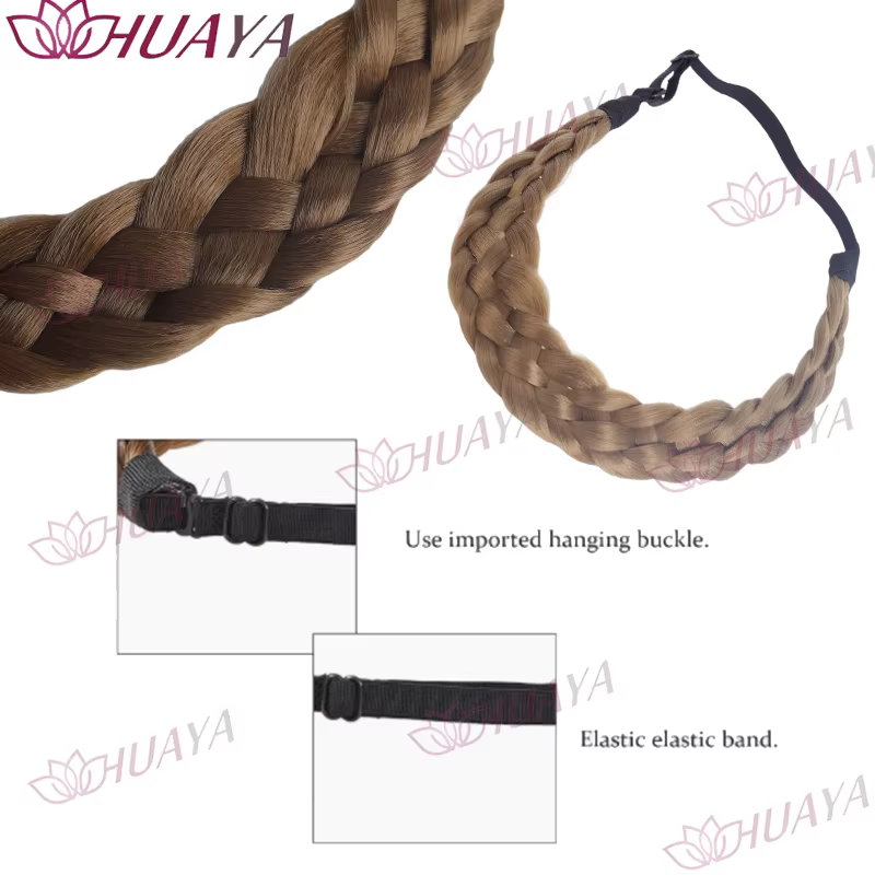 Bandeau tressé épais synthétique à 5 brins pour femme