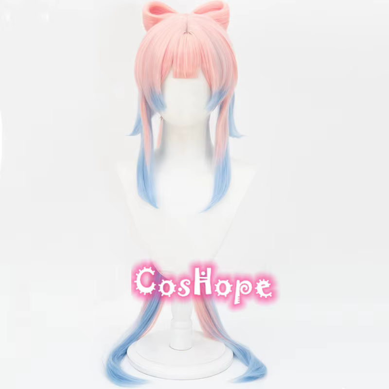 Kokomi Cosplay perruque 120 cm rose mixte bleu
