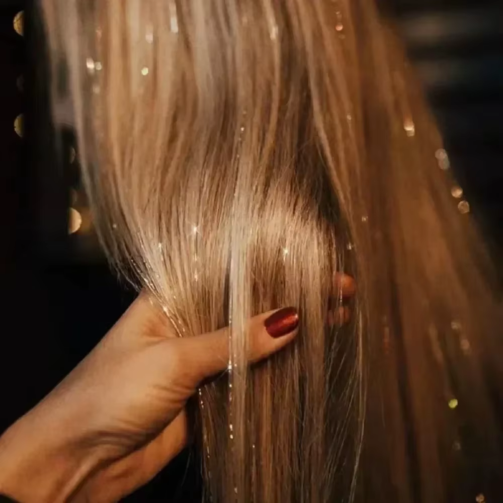 Extensions de cheveux à clipser tendance, mèches colorées brillantes, cheveux de fée, mèches longues et lisses pour filles
