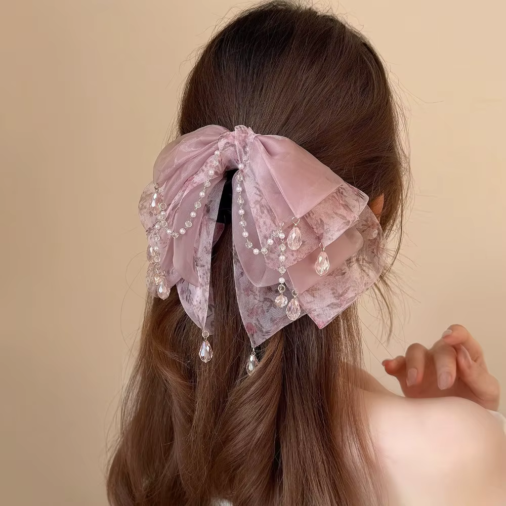 Magnifiques pinces à cheveux roses pour femmes