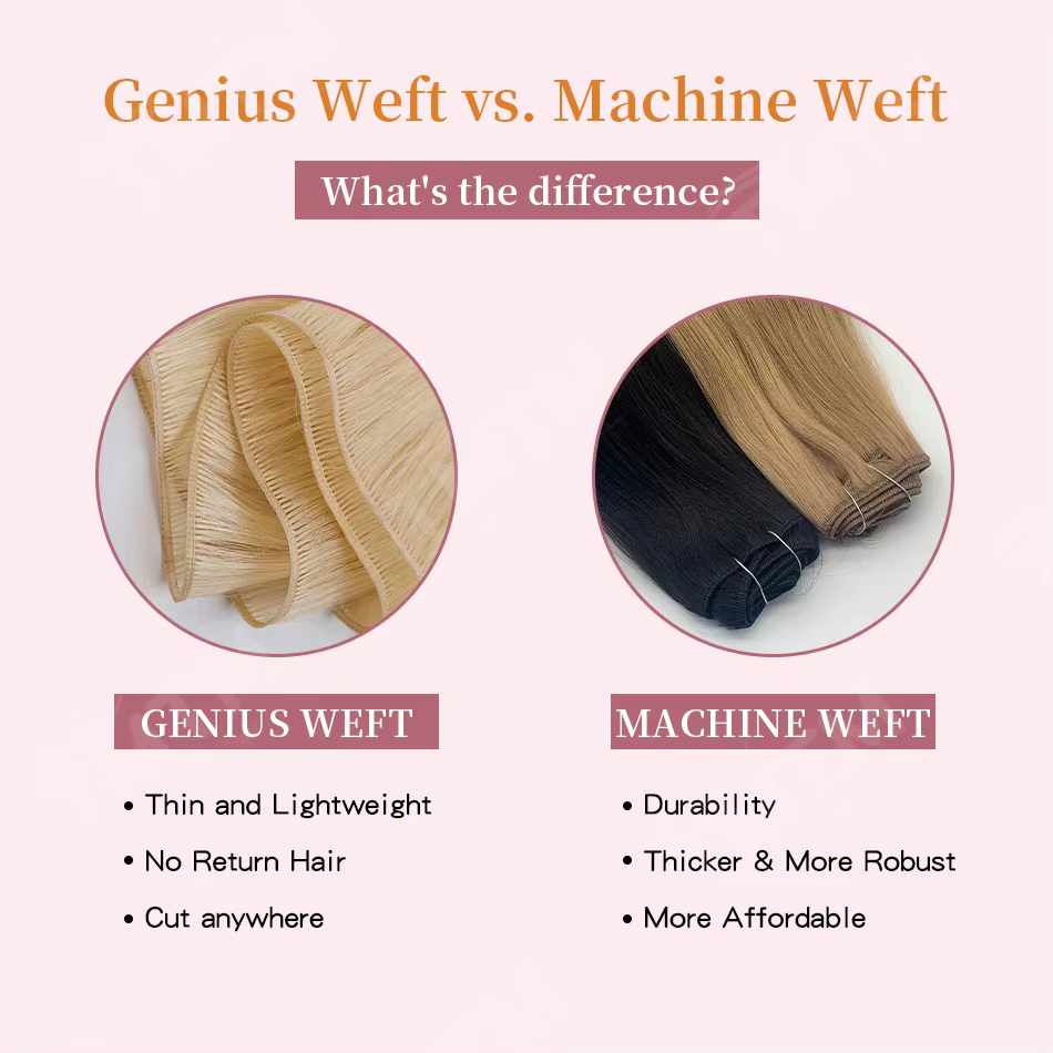 Extensions de cheveux humains Genius Weft de qualité supérieure 50/100g
