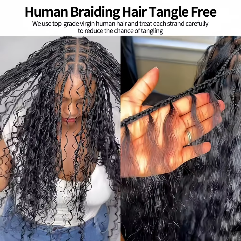Plume Crochet cheveux humains 4/27 mettre en évidence Pixie Curl Extensions