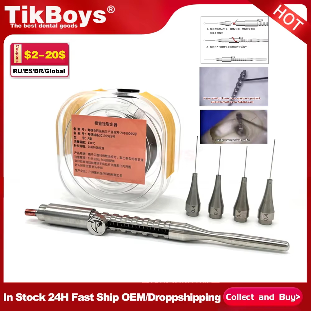 Extracteur de fichiers de canal radiculaire dentaire, kit d'outils de stomatologie dentaire, support de retrait de limes endo, pointes cassées