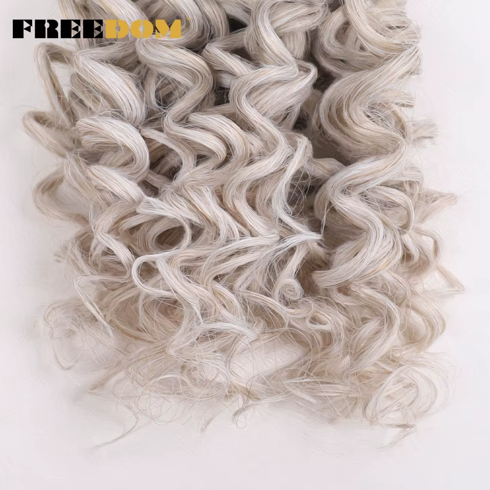 EDOM-Tresses synthétiques Deep Wavy Twist Crochet Hair, Afro Curly Hair, Ombre Brown, 12 Amaran Braiding Extension