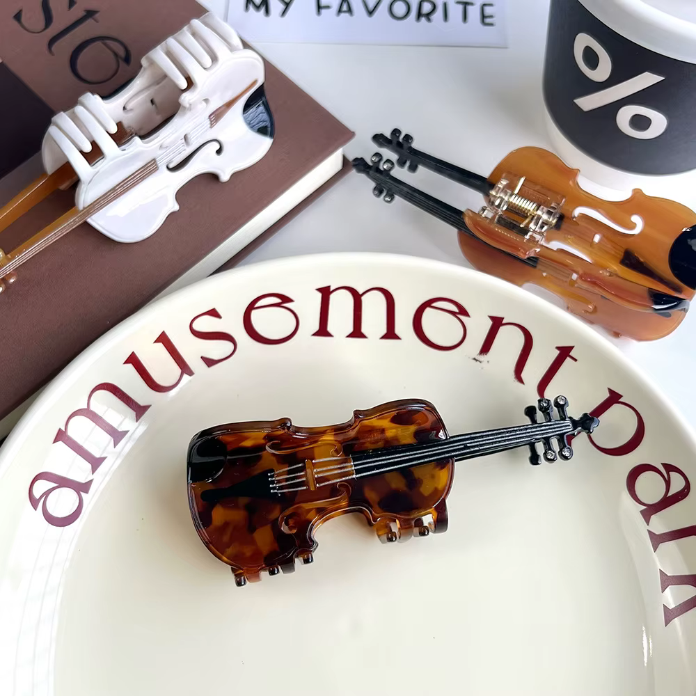 6 pinces à cheveux à griffes de violon. Style d'île unique et décontracté. Acétate